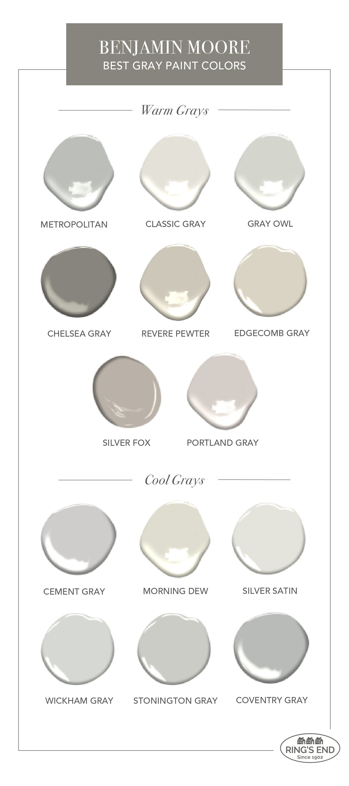 18 of the Best Benjamin Moore Gray Paint Colors -- Ring's End