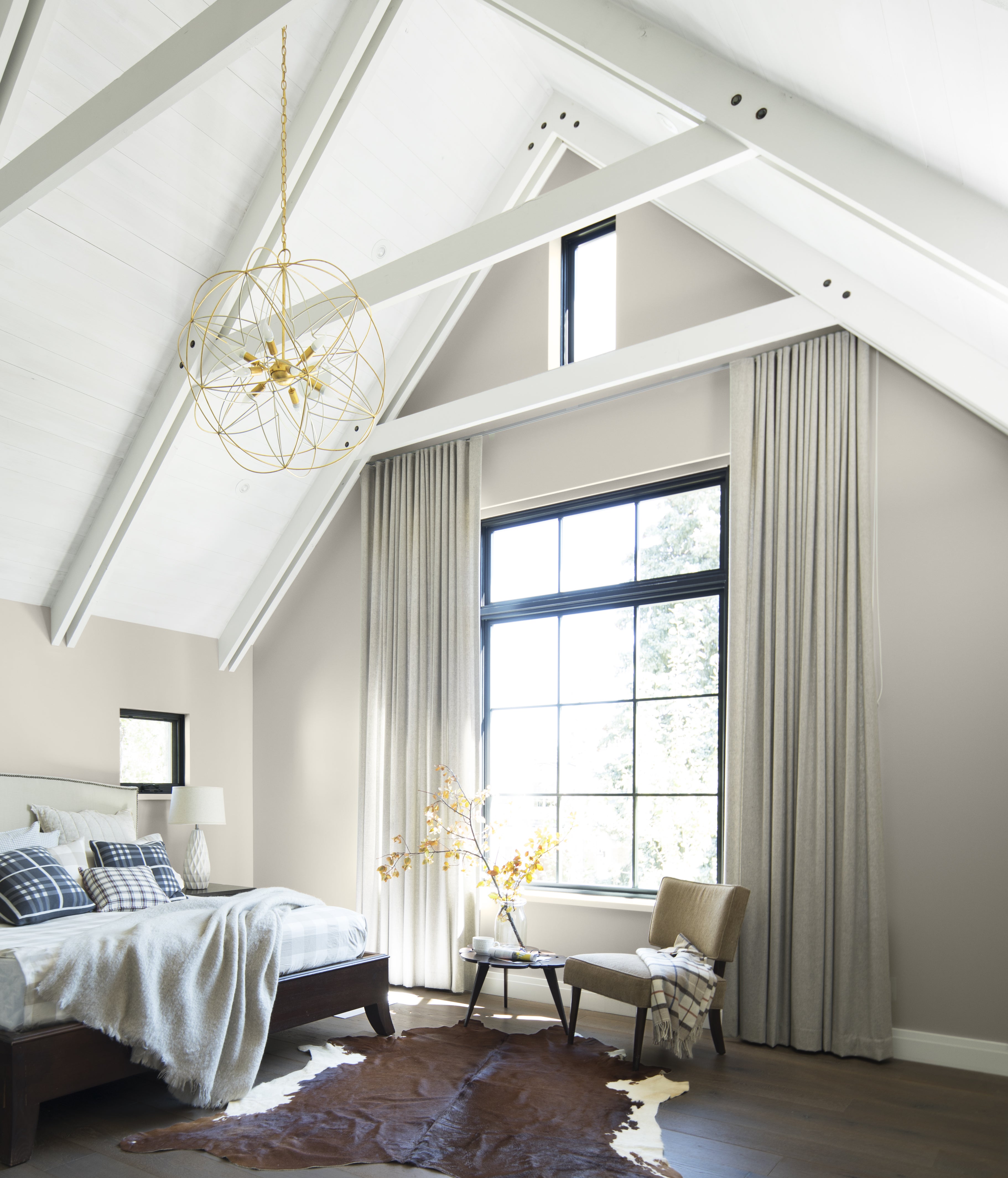 Bedroom with trim in Benjamin Moore Baby’s Breath ADVANCE Satin; Walls in Wish AURA Matte