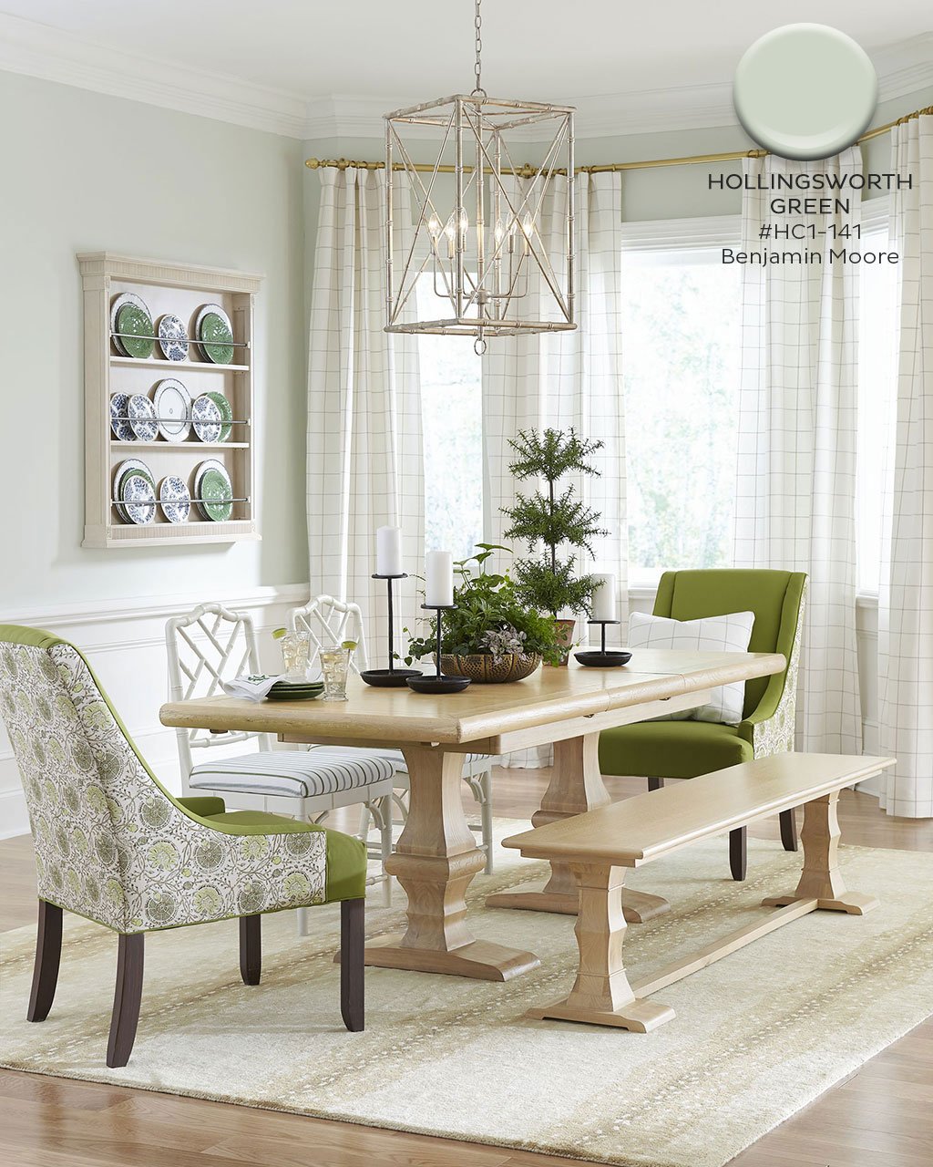 Benjamin Moore Hollingsworth Green, image courtesy of Ballard Designs