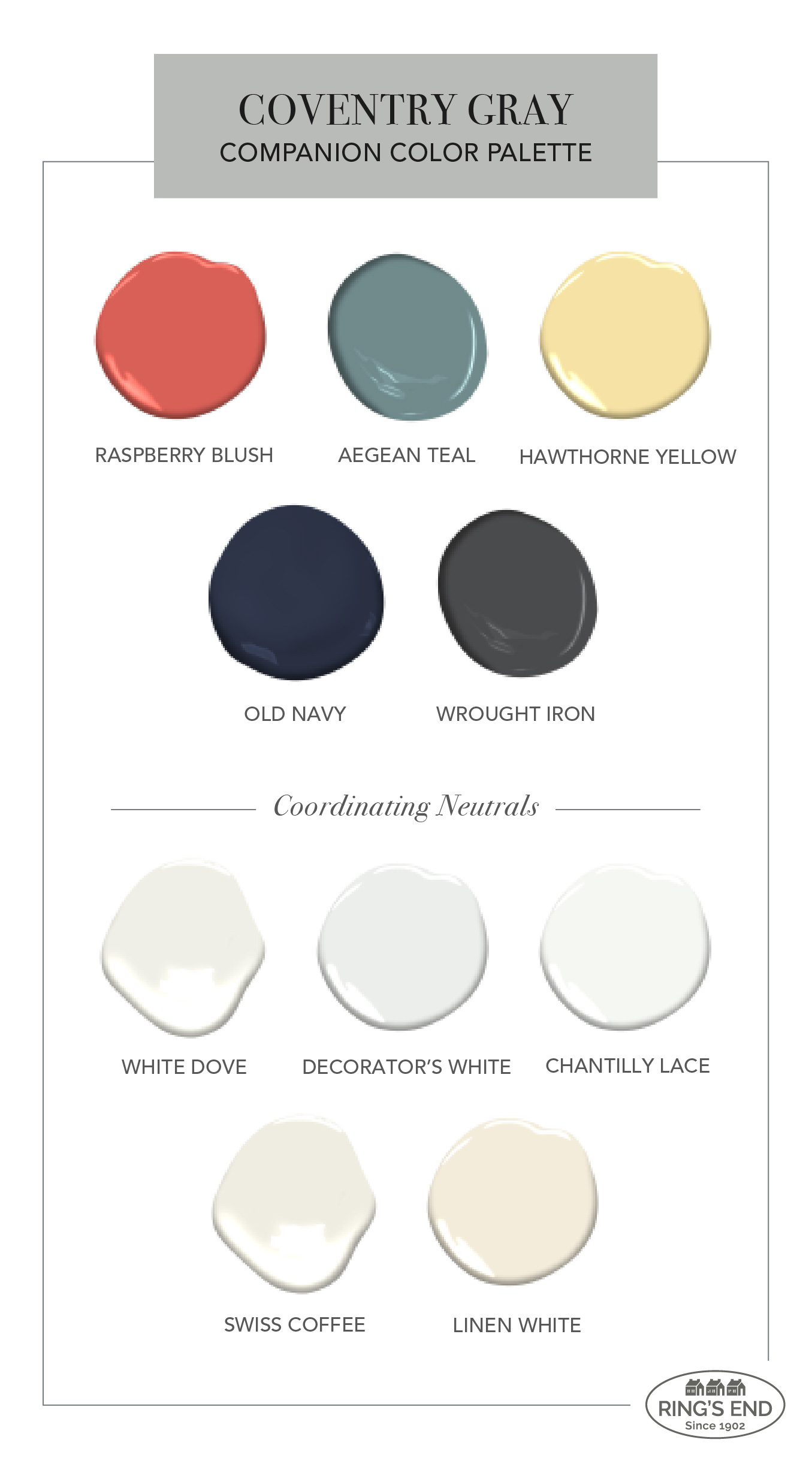 Benjamin Moore Coventry Gray Color Palette