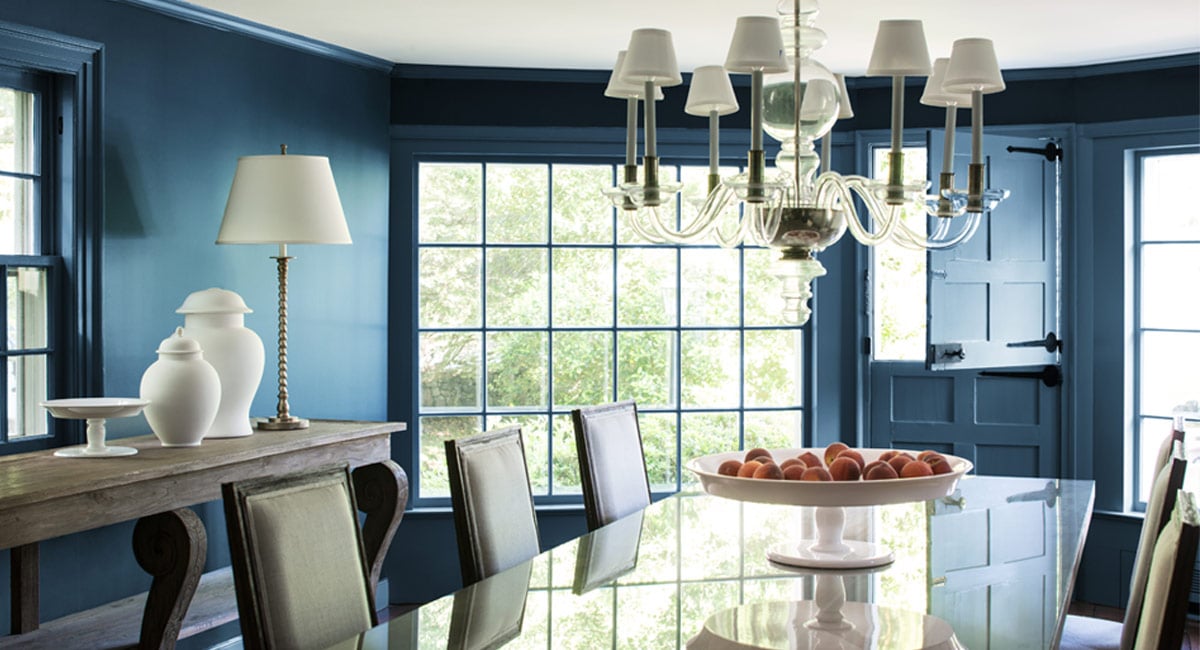 Gentleman’s Gray by Benjamin Moore on dining room walls and trim