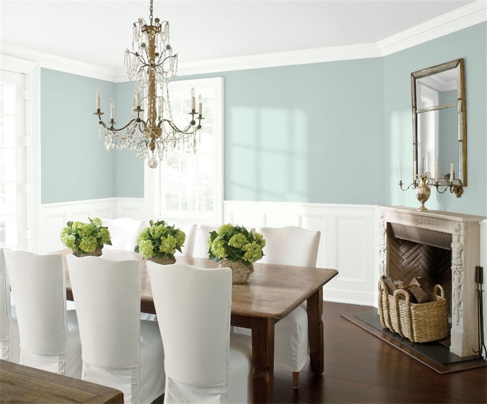 Benjamin Moore Woodlawn Blue In Living Room