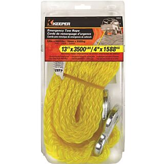 KEEPER 02855 Tow Rope, 5/8 in Dia, 13 ft L, Polypropylene