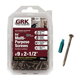 GRK #9 x 2-1/2 in. R4™ Multi-Purpose Framing and Decking Screw Handy-Pak, 100 Count