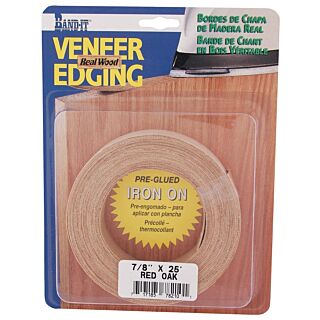 BAND-IT by CLOVERDALE, Veneer Edging, 7/8 in. Red Oak Edge Band, 25 ft.