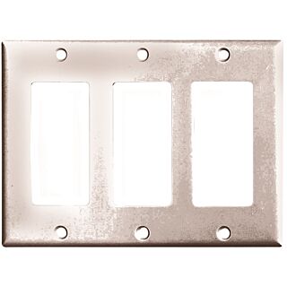 Arrow Hart 2163 Series 2163W-BOX Standard-Size Wallplate, 3-Gang, Thermoset, White