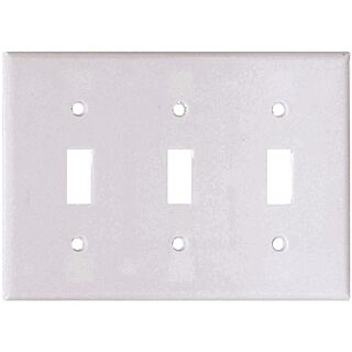 Eaton Wiring Devices 2141W-BOX Standard-Size Wallplate, 3-Gang, Thermoset, White