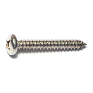 MIDWEST #12 x 1½ in 18-8 Stainless Steel Phillips Pan Head Sheet Metal Screws, 35 Count