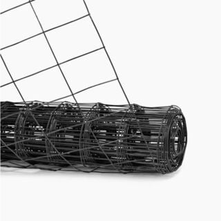 3 in. x 2 in. x 48 in. Black Vinyl Wire Mesh Fence, 50 ft. Roll