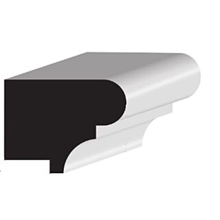 (M201) 2 in. x 1-1/2 in. Wainscot Cap with ¾ in. Rabbet, Primed Poplar