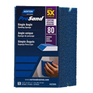 Norton ProSand Single Angle Sanding Sponge, 80 Grit, Coarse