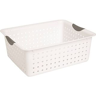 Sterilite Ultra 16268006 Storage Basket, 1.5 cu-ft Capacity, Plastic, White
