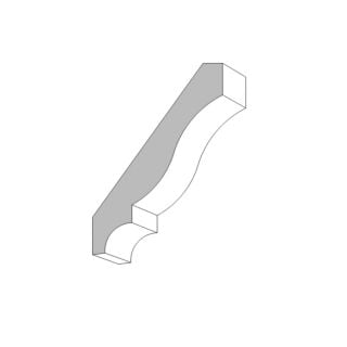 Metrie (M17) 9/16 in. x 3-5/8 in.  x 16 ft. Colonial Crown , Primed Finger-Jointed Pine