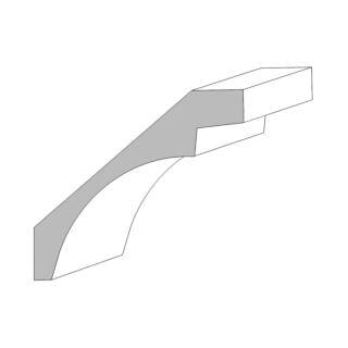 Metrie (M2) 1-1/16 in. x 5-1/4 in. x 16 ft. Contemporary Crown Moulding, Primed Finger-Jointed Pine