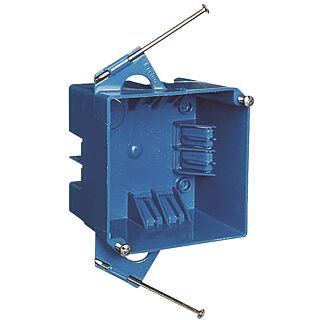 Carlon B432A-UPC Outlet Box, 2-Gang Knockout Cable Entry, Captive Nail Mounting, Thermoplastic