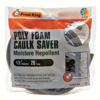 Frost King Caulk Saver for Gaps & Joints, Poly Foam, Gray, 1/2 in. x 20 ft.