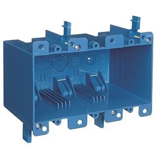 Carlon B355R Outlet Box, 3-Gang Clamp Mounting, PVC