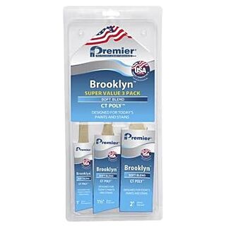 Premier Brooklyn CT Poly Angle Sash Paint Brush, 3-Pieces