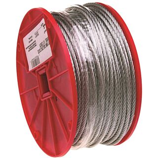 Campbell 7000327 Aircraft Cable, 184 lb Working Load Limit, 500 ft L, 3/32 in Dia