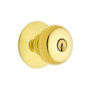 Schlage Plymouth Keyed Entry Knob Brass