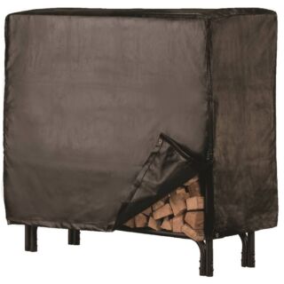 SHELTER SLRCD-M Log Rack Cover, 48 in L, 21 in W, 38 in H, Vinyl, Black