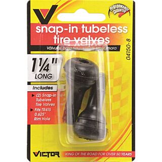 GENUINE VICTOR 22-5-04150-8 Snap-In Tire Valve, 1-1/4 in L, Rubber