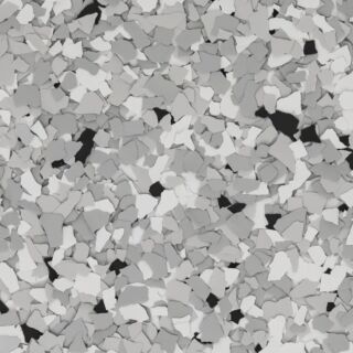Simiron Decorative Chip Flakes, 1/4 in. Flake Size, Feather Gray, 40 lbs.