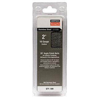 Simpson Strong-Tie, 20° Angle, Adhesive Collation, Finishing Nail, 316 Stainless Steel, 500 Count