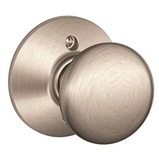 Schlage F170 PLY 619 Plymouth Knob with Greenwich Trim, Stainless Steel, Satin Nickel