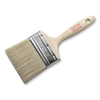 Corona Stain-Eze 4 in. White China Bristle, Beavertail Handle, Stain Brush