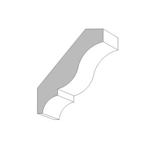 Metrie (M19) 9/16 in. x 2-5/8 in. x 16 ft. Colonial Crown, Primed Finger-Jointed Pine