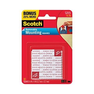 Scotch® Removable Clear Double-Sided Mounting Squares