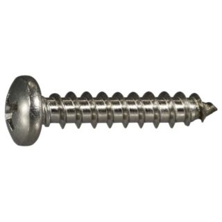 MIDWEST #10 x 1 in. 18-8 Stainless Steel  Phillips Pan Head Sheet Metal Screws, 50 Count