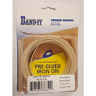 BAND-IT by CLOVERDALE, Veneer Edging, 7/8 in. White Birch Edge Band, 8 ft.