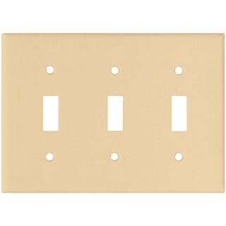 Arrow Hart 2141V-BOX Standard-Size Wallplate, 3-Gang, Thermoset, Ivory