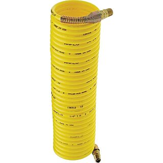 Amflo 4-50E-RET Recoil Air Hose, 1/4 in OD, MNPT, Nylon, Yellow