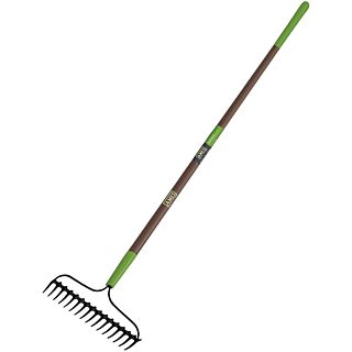 AMES Bow Rake 16-Tine, Steel Head,  57½ in. Fiberglass Handle
