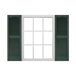 Cellwood Dark Spruce Vinyl Louvered Shutters with midrail (1 Pair)