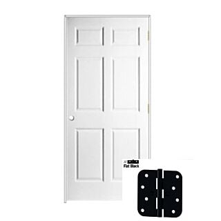 JELD-WEN 34 in. x 80 in. 6 Panel Colonist Smooth Finish Hollow Core Interior Left-Handed Door Unit