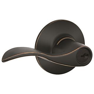 Schlage Accent F51A V ACC 716 Entry Lever Lockset, Keyed Different Key, 2 Grade, Brass, Aged Bronze
