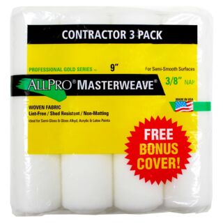 ALLPRO® 9 in. x 3/8 in. Masterweave Woven Fabric Roller Cover with Bonus Cover, 4-Pack