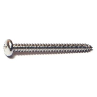 MIDWEST #10 x 2 in. 18-8 Stainless Steel  Phillips Pan Head Sheet Metal Screws, 30 Count