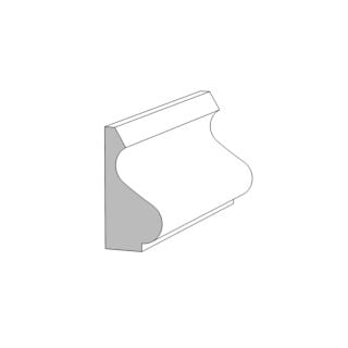 Metrie (M114) 11/16 in. x 1-3/8 in. x 16 ft. Base Cap Moulding, Primed Finger-Jointed Pine