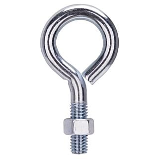Prosource LR287 Eye Bolt, 1/2 in Thread, 1/2 in Dia Eye, Steel, Zinc