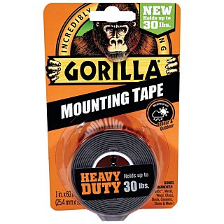 Gorilla Tape, Heavy Duty Mounting Tape, 1 in. x 60 in., Black