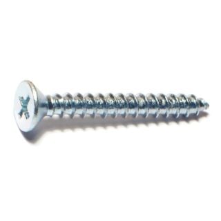 MIDWEST #10 x 1-1/2 in. Zinc Plated Steel Phillips Flat Head Sheet Metal Screws, 50 Count