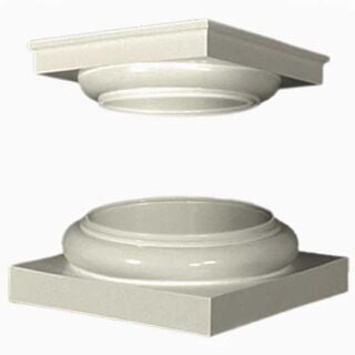 8 in. Turncraft Tuscan Cap & Base for Round Poly-Classic Columns