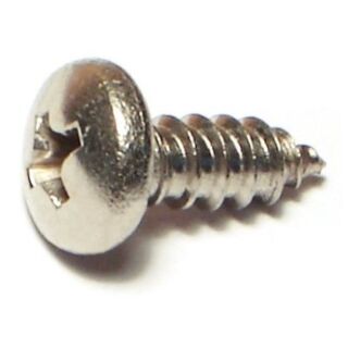 MIDWEST #10 x 1/2 in. 18-8 Stainless Steel  Phillips Pan Head Sheet Metal Screws, 80 Count