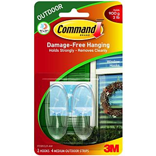 3M Command Window Hook Clear, 2 Pack