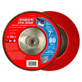 Diablo 7 in. Steel Demon Flap Disc with Hub, 80 Grit 